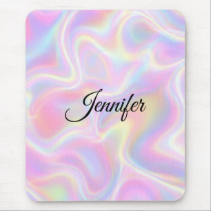 Tapis De Souris Conception de tourbillon holographique pastel vibr