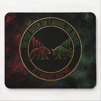 Tapis De Souris Conception de Trader Mentalité Taureau Ours Rouge