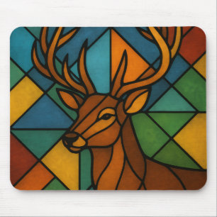 Tapis De Souris Conception de verre teinté de style Tiffany Cerf V