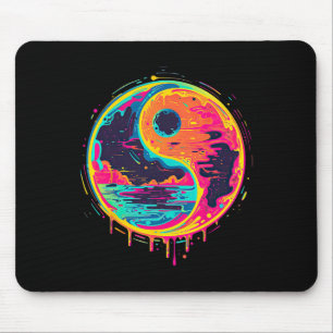 Tapis De Souris Conception de yoga cosmique zen Yin Yang Trippsy V