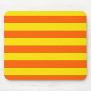 Tapis De Souris Conception des rayures orange et jaune