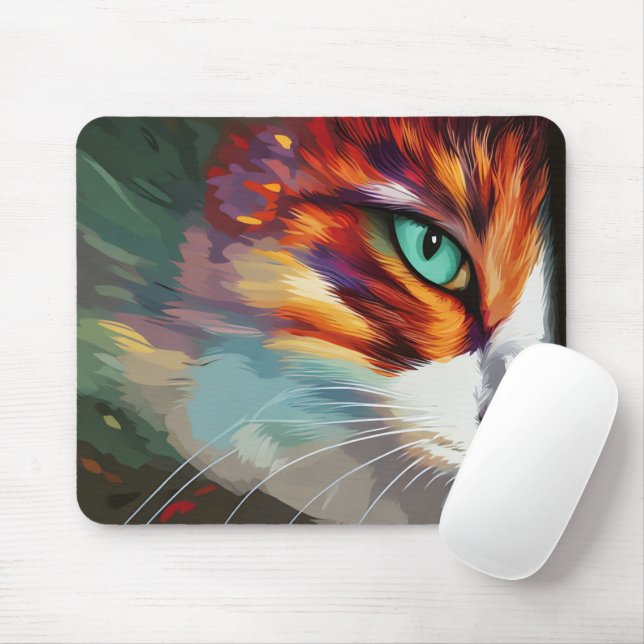 Tapis De Souris Conception des yeux de chat (Avec souris)
