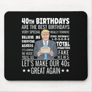 Tapis De Souris Conception du 40e anniversaire - Drôle Citation de