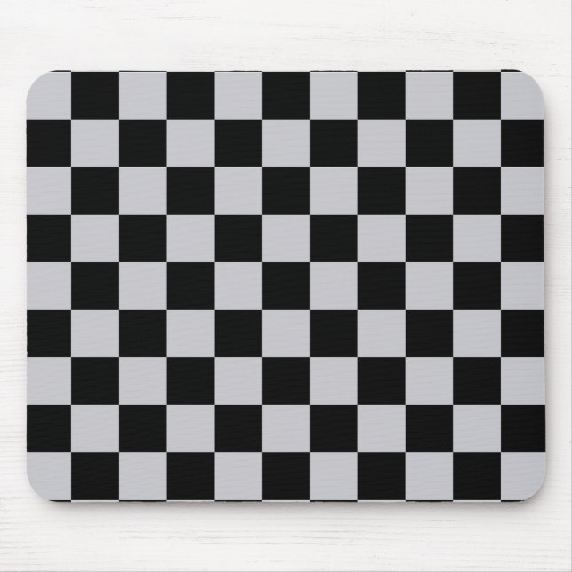 Tapis De Souris Conception du Motif du vérificateur gris cendré (Devant)