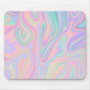 Tapis De Souris Conception iridescente liquide abstraite de