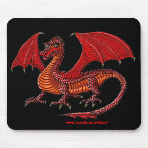Tapis De Souris Conception rouge de mousepad de dragon