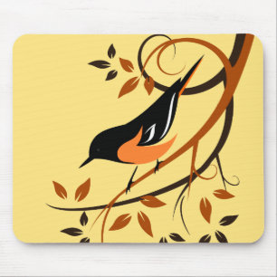Tapis De Souris Conception stylisée d'oiseau du Baltimore Oriole