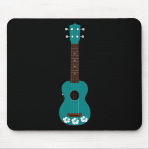 Tapis De Souris conception turquoise de ketmie d'ukulélé