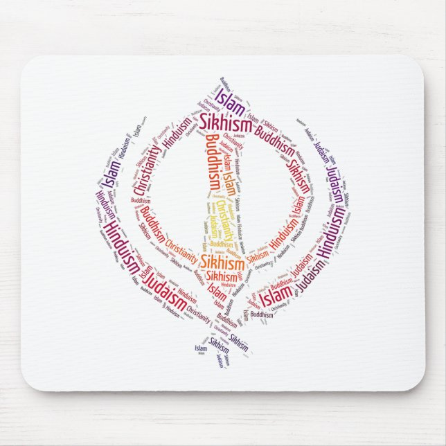 Tapis De Souris Conception unique de symbole sikh de khanda (Devant)