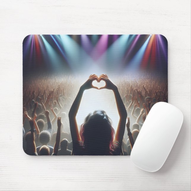 Tapis De Souris Concert Foule Avec Panneau En Forme De Coeur (Avec souris)
