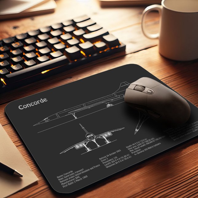 Tapis De Souris Concorde - Plan directeur de l'avion (Créateur téléchargé)