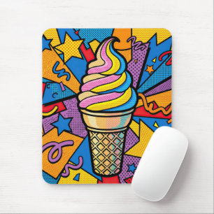 Tapis De Souris Cône de glace Art Pop Rétro