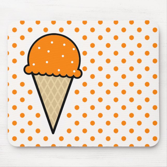 Tapis De Souris Cône de glace orange (Devant)