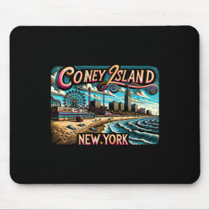 Tapis De Souris Coney Island New York Voyage Été Vacances Familial