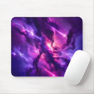 Tapis De Souris Configuration de jeu spatiale avec nébuleuse néon 