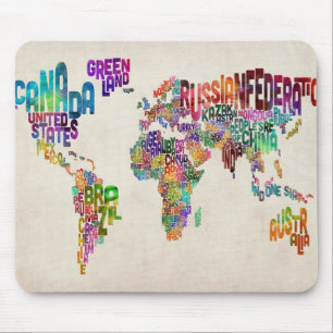 Tapis De Souris Configuration de texte du monde