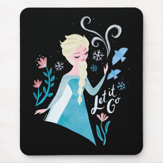 Tapis De Souris Congelé 2 | Aquarelle Elsa "Let It Go" (Devant)