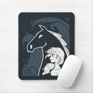 Tapis De Souris Congelé 2 : Elsa & The Nokk Woodcut Graphic