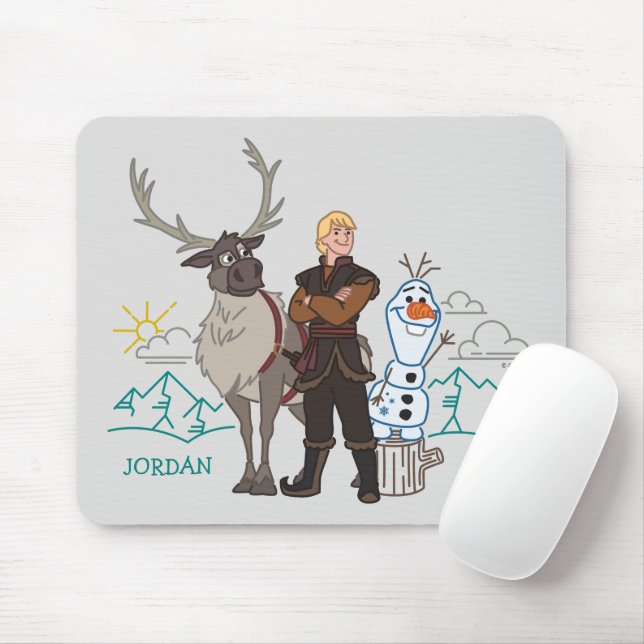 Tapis De Souris Congelé 2 | Sven, Kristoff & Olaf (Avec souris)