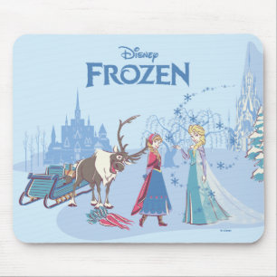 Tapis De Souris congelé  Sven, Anna, Elsa et Olaf Blue Pastels
