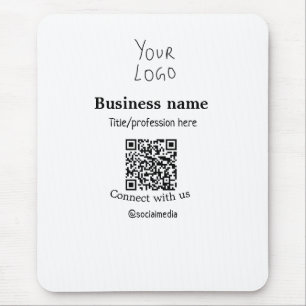 Tapis De Souris Connectez-vous avec nous logo entreprise QR nom de