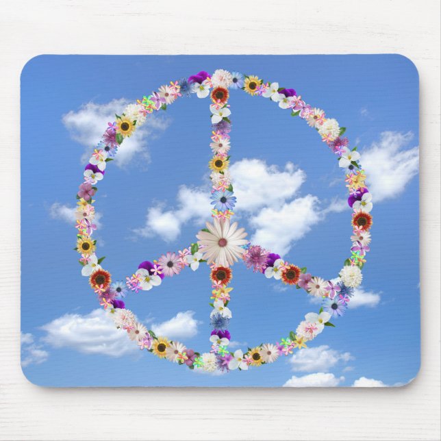 Tapis De Souris Connexion Paix Fleur Sur Sky (Devant)