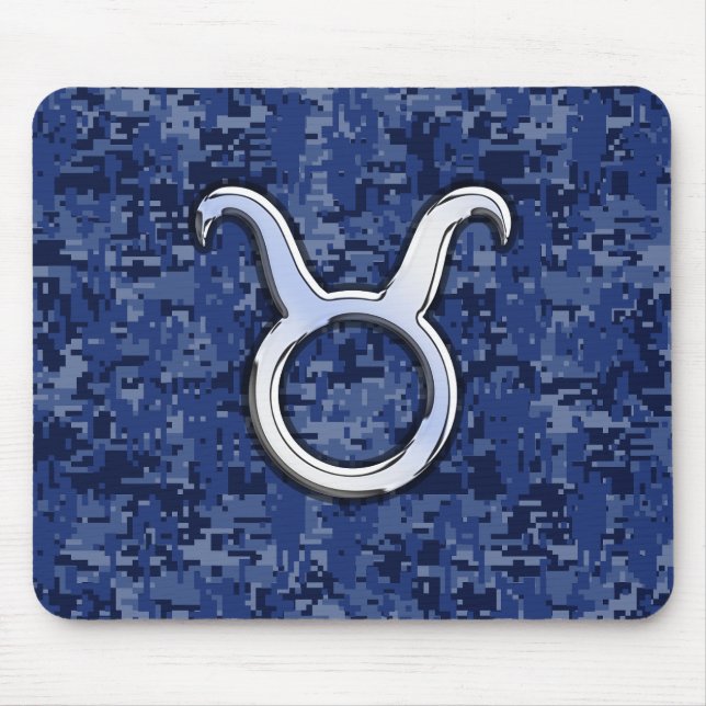 Tapis De Souris Connexion Taurus au camouflage numérique bleu mari (Devant)