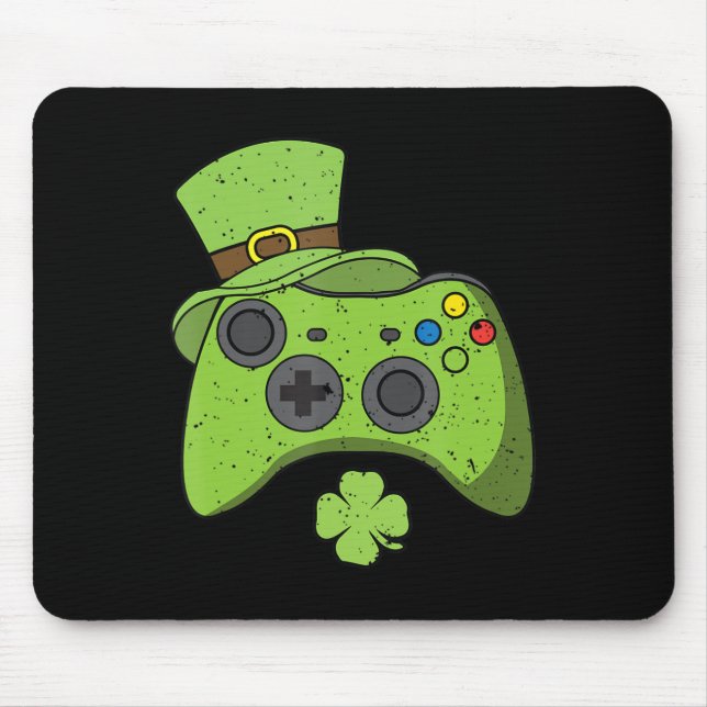Tapis De Souris Console de jeu vidéo amusant pour la Saint-Patrick (Devant)