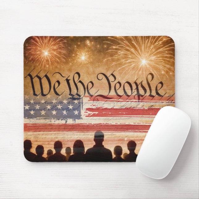 Tapis De Souris Constitution des États-Unis avec feux d'artifice e (Avec souris)