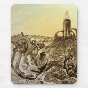 Tapis De Souris Construction de planète d'aliens de science-fictio