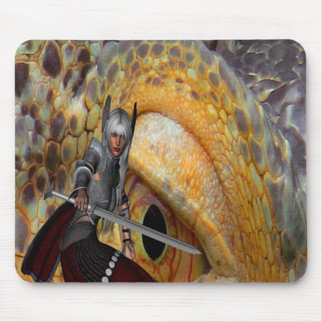 Tapis De Souris Conte de fées de dragon de fantasy (Devant)