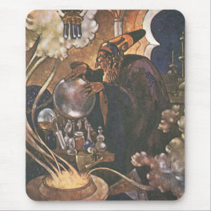 Tapis De Souris Conte de fées vintage, Aladdin et la lampe magique
