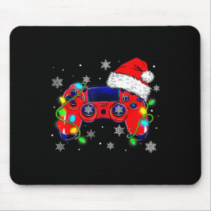 Tapis De Souris Contrôleur de jeu vidéo de Noël Santa Hat Gamer Bo
