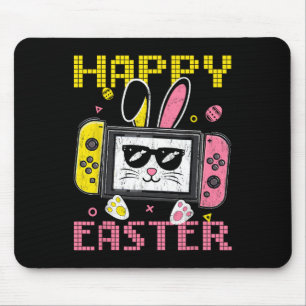 Tapis De Souris Contrôleur de jeu vidéo Lapin Œufs Joyeuses Pâques