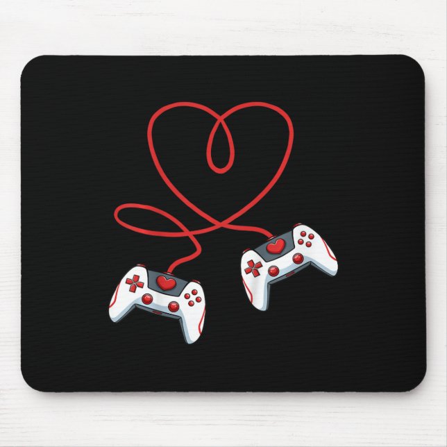 Tapis De Souris Contrôleur Vidéo Coeur Enfants Valentines Day Co (Devant)