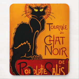Tapis De Souris Conversation Noir - Chat noir