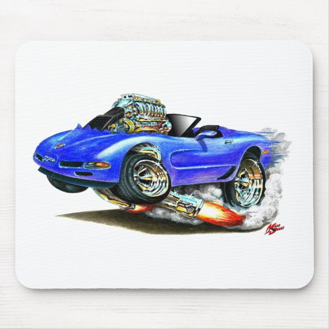 Tapis De Souris Convertible 1998-2004 bleu de Corvette (Devant)