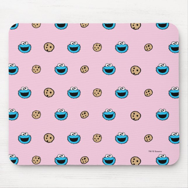 Tapis De Souris Cookie Monster et Cookies Motif rose (Devant)