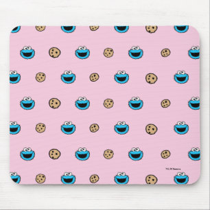 Tapis De Souris Cookie Monster et motif rose Cookies