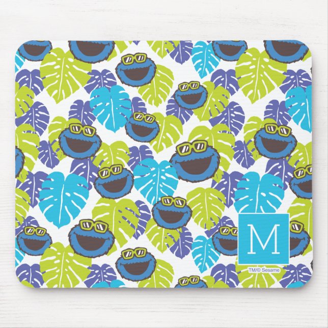 Tapis De Souris Cookie Monster | Motif tropical (Devant)