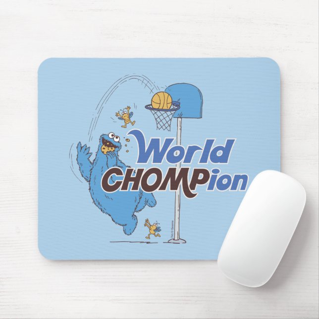 Tapis De Souris Cookie Monster | Tirer sur des cerceaux de basket- (Avec souris)