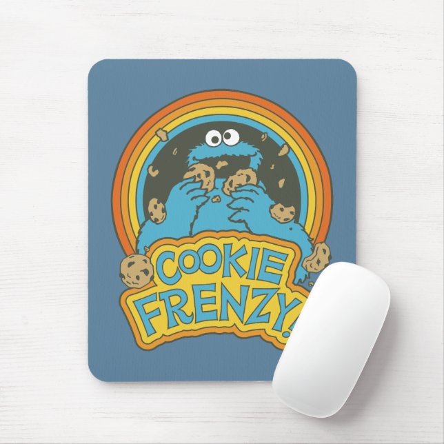 Tapis De Souris Cookie Monster Vintage | Frenésie de biscuits (Avec souris)