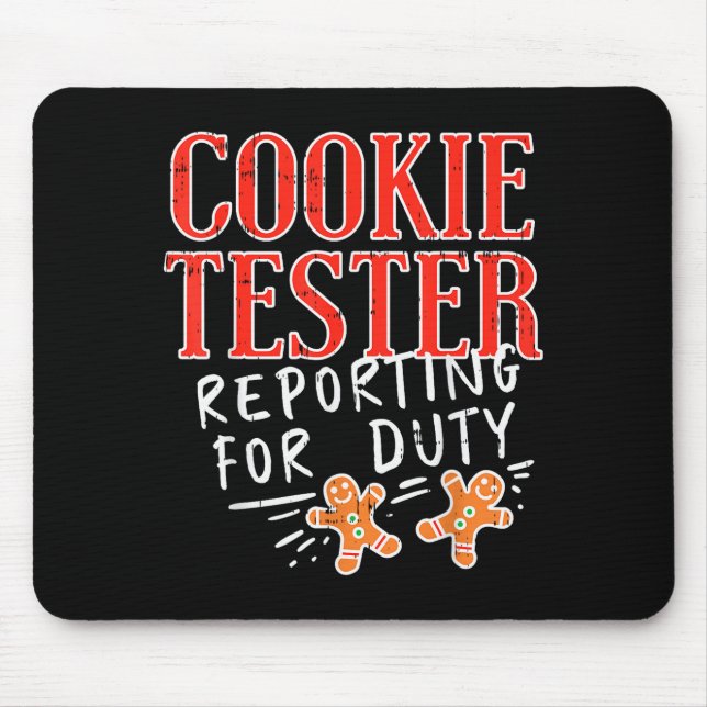 Tapis De Souris Cookie Tester Rerting Duty Funny Christmas Xmas Ki (Devant)