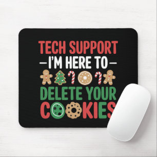 Tapis De Souris Cookies de Noël drôles de support technique 