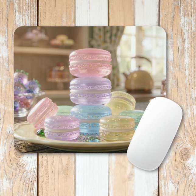 Tapis De Souris Cookies Macarons en Verre Pastel   (Créateur téléchargé)