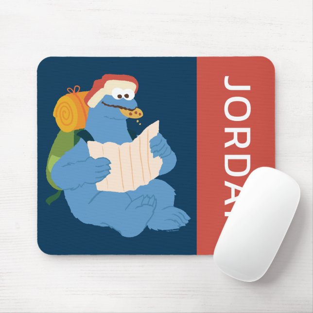 Tapis De Souris Cookies Monster Lire Une Carte | Ajouter Votre Nom (Avec souris)