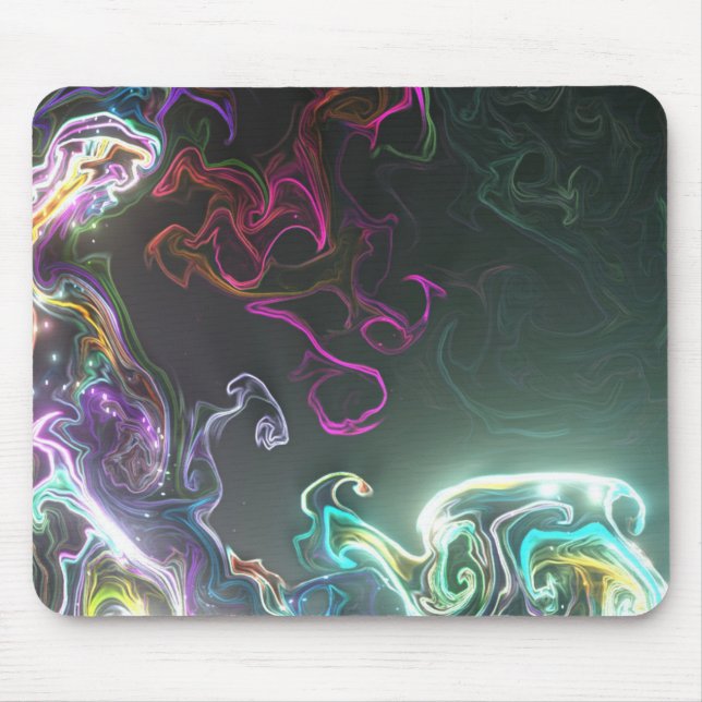 Tapis De Souris Cool Abstract Neon Liquid Art Black (Devant)