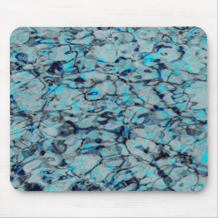 Tapis De Souris Cool, art numérique moderne d'aquarelle bleue