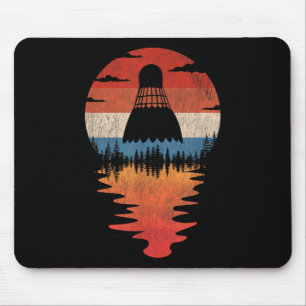 Tapis De Souris Cool Badminton Retro Style coucher de soleil Vinta