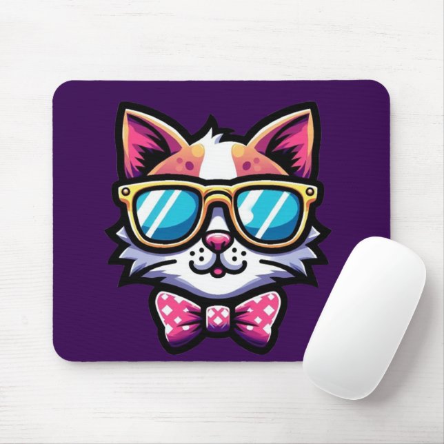 Tapis De Souris Cool Cat Mouse Pad – Fun & Stylish Desk Accessory (Avec souris)